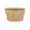 30" Brown Seagrass Handmade Woven Oval Storage Basket with Elevated Rim & Slot Handles
